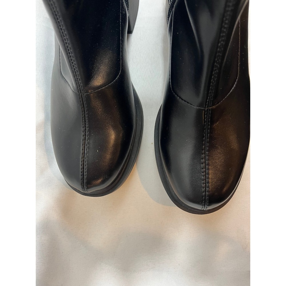 Wild Fable Womens Black Chunky Block Heel Knee High Boots Side Zip Size 9 NEW - Picture 2 of 7